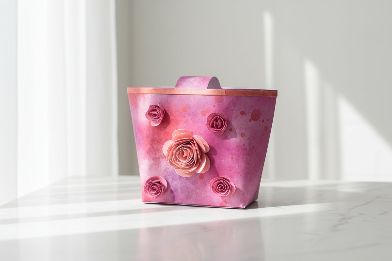 Paper gift Paper box & Favor / Caja de regalo de papel con forma de bolso y obsequio