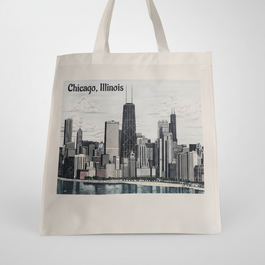Personalized Tote bag / Windy City Skyline Souvenir bag